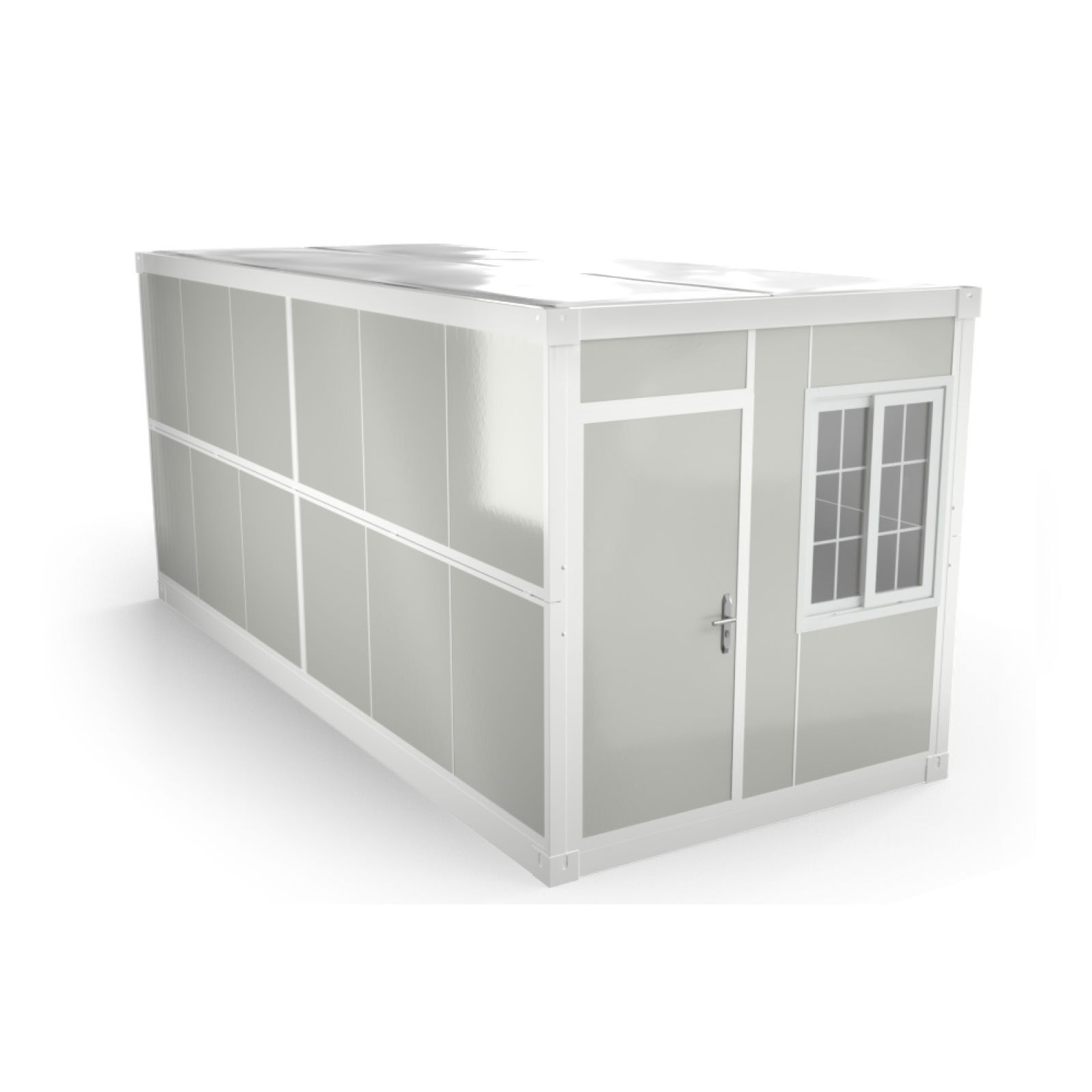 Containerhus Enkeldörr, oisolerad Hopfällbar - Fälls upp och ner på 10 min